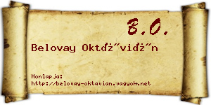 Belovay Oktávián névjegykártya